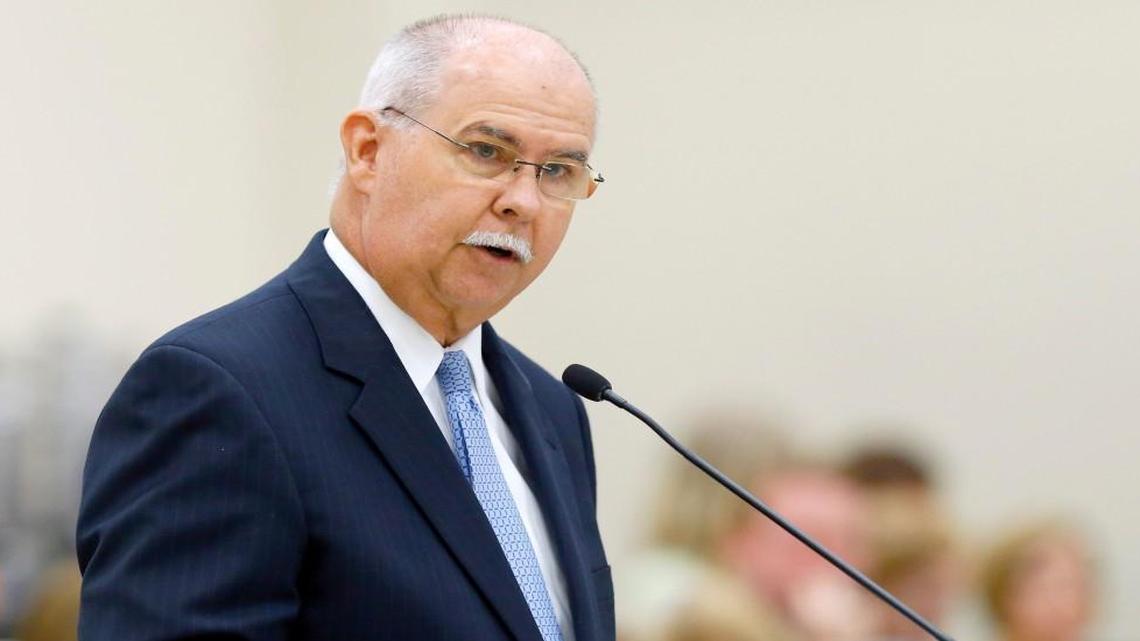 Dr. James Merrill, Superintendent of Wake County Public Schools, speaks before the House Appropriations committee at the Legislative Office Building in Raleigh on Wednesday, July 29, 2015.