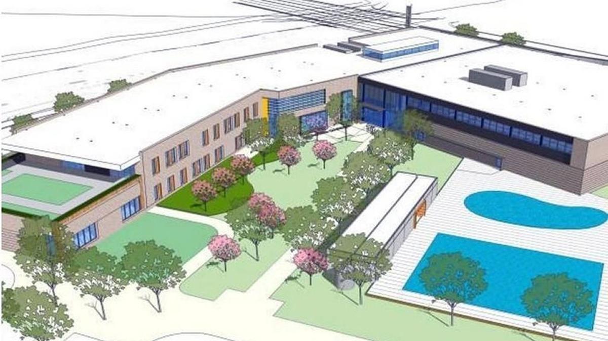An artist's rendering of the proposed combination YMCA and a preK-5 school in Southeast Raleigh.