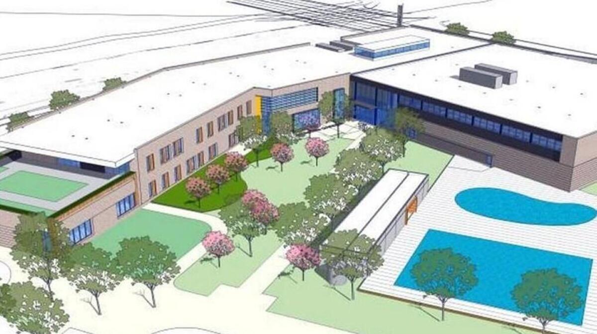 An artist’s rendering of the proposed combination YMCA and a pre-K through fifth-grade elementary school scheduled to open in Southeast Raleigh in 2019.