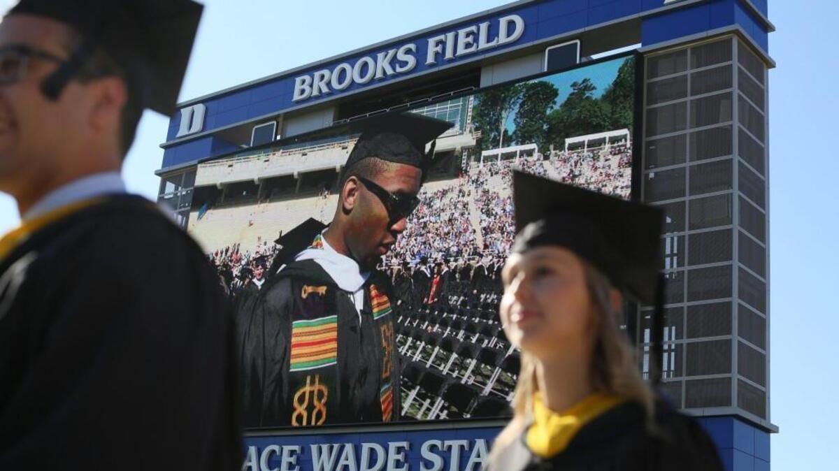 Commencement exercises at Duke University in Durham, N.C., Sunday, May 15, 2016.