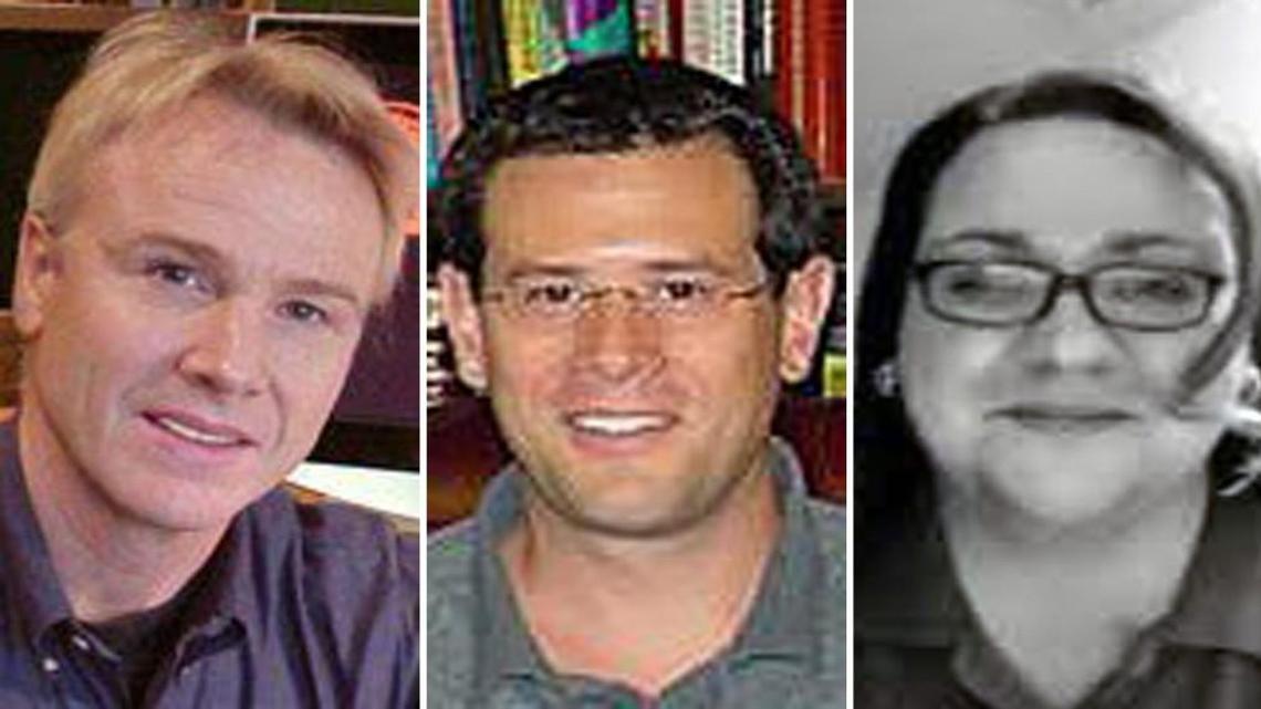 Former NCSU scientists, from left, Bruce Eaton, Dan Feldheim and Lina Gugliotti, who were reprimanded and cut off from funding access by the National Science Foundation in Sept. 2015 over misleading research.