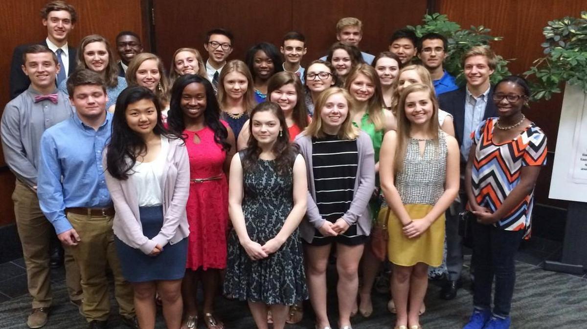 Group shot of the 29 Class of 2016 Wake County high school valedictorians. The Wake County school system will stop naming valedictorians after 2018.