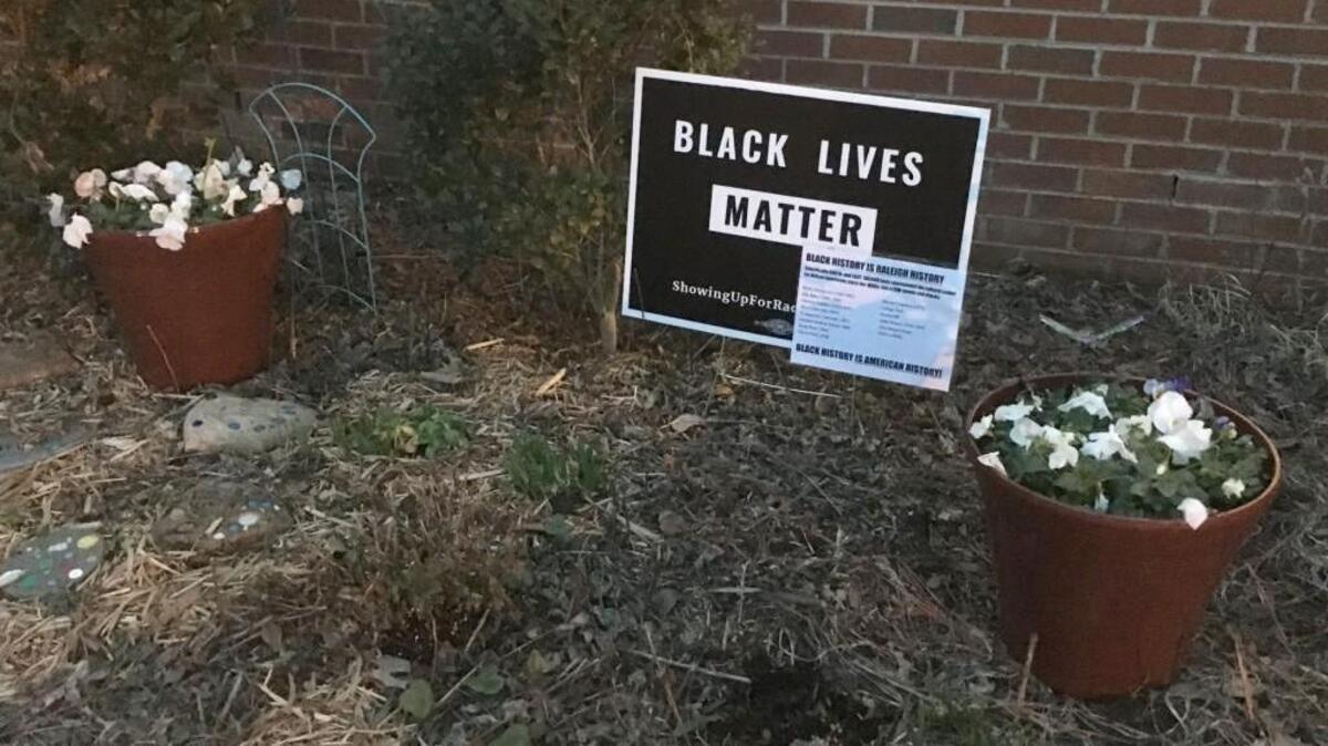 Parents told the Wake County school board at February 2018 meeting that Black Lives Matter signs belong on school campuses.