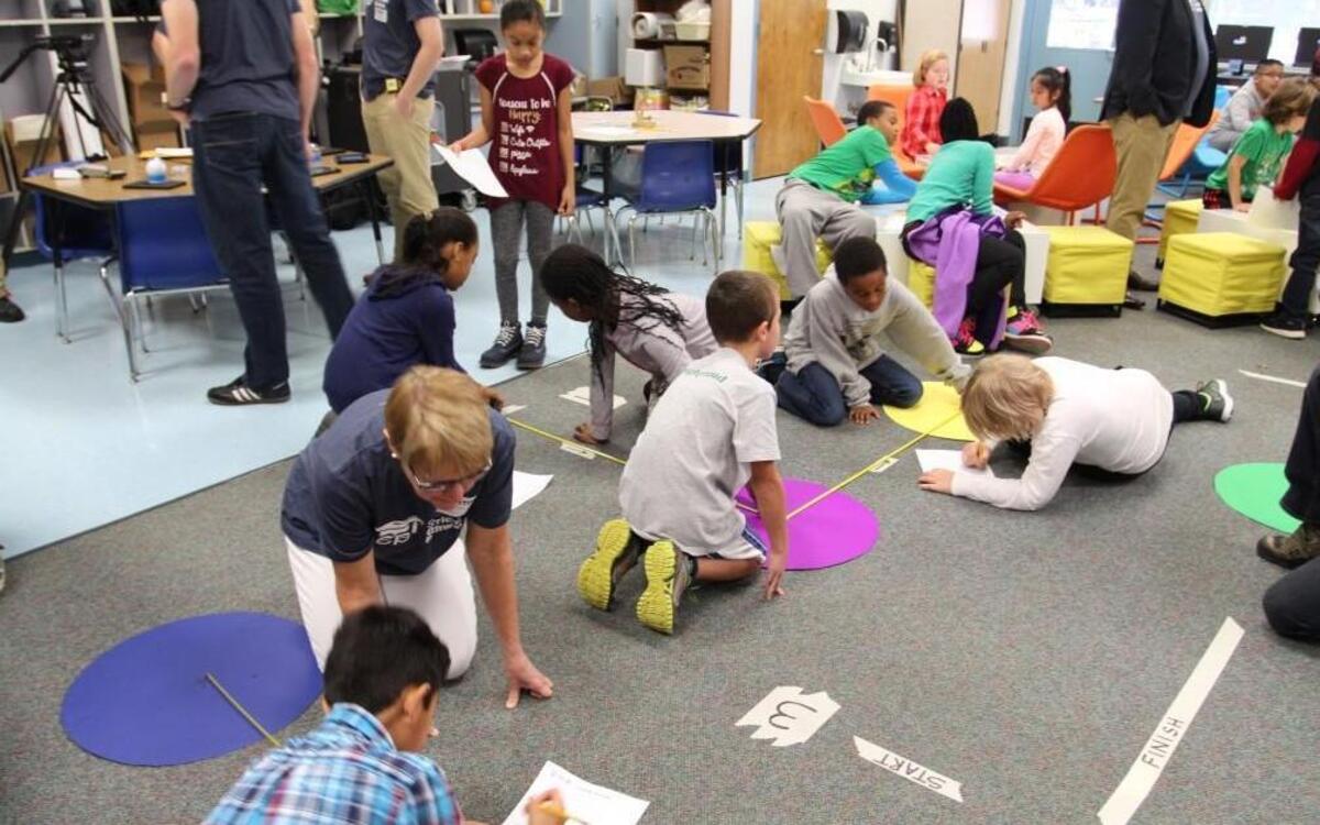 Students at Stough Elementary School in Raleigh learn the basics of coding and programming through CodeSnaps, an app developed by SAS, on Tuesday, Nov. 15, 2016.
