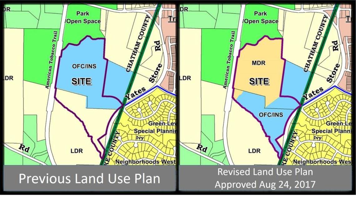 A new proposal would put Cardinal Charter Academy West Campus closer to Yates Store Road in western Cary.