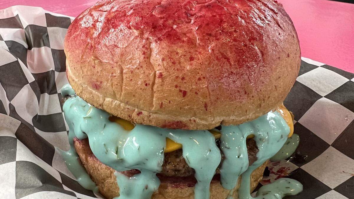 The Dirty V, a new restaurant coming to Glenwood South, serves foods including plant-based burgers with bright colors.