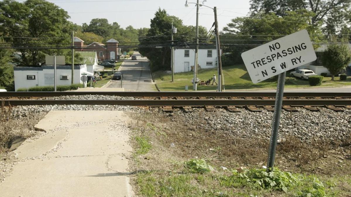 The railroad tracks that seperate the north side of Clayton from the south side of town. Railroad tracks are private property.