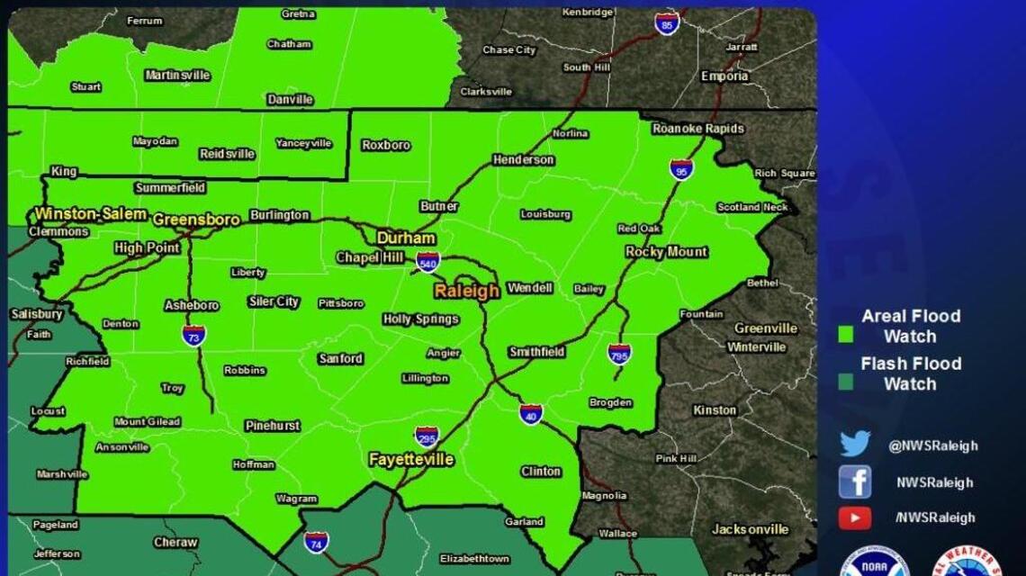 Flood warnings issued for North Carolina as rains continue | Raleigh ...
