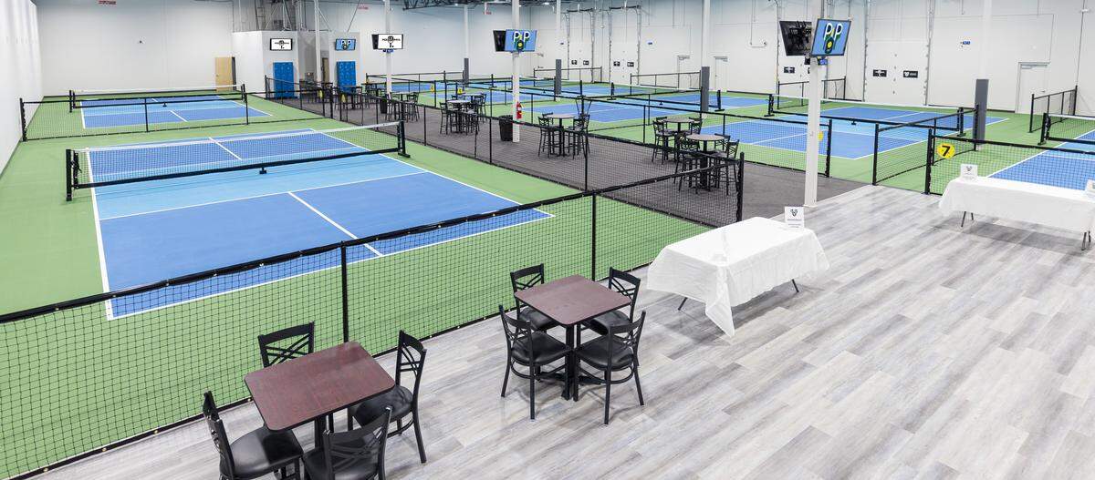 The Brier Creek Pickles and Play will have a dedicated lounging area in addition to its eight courts.