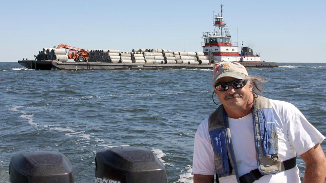 
Jim Francesconi at an artificial reef site off Brunswick County in 2010. 
