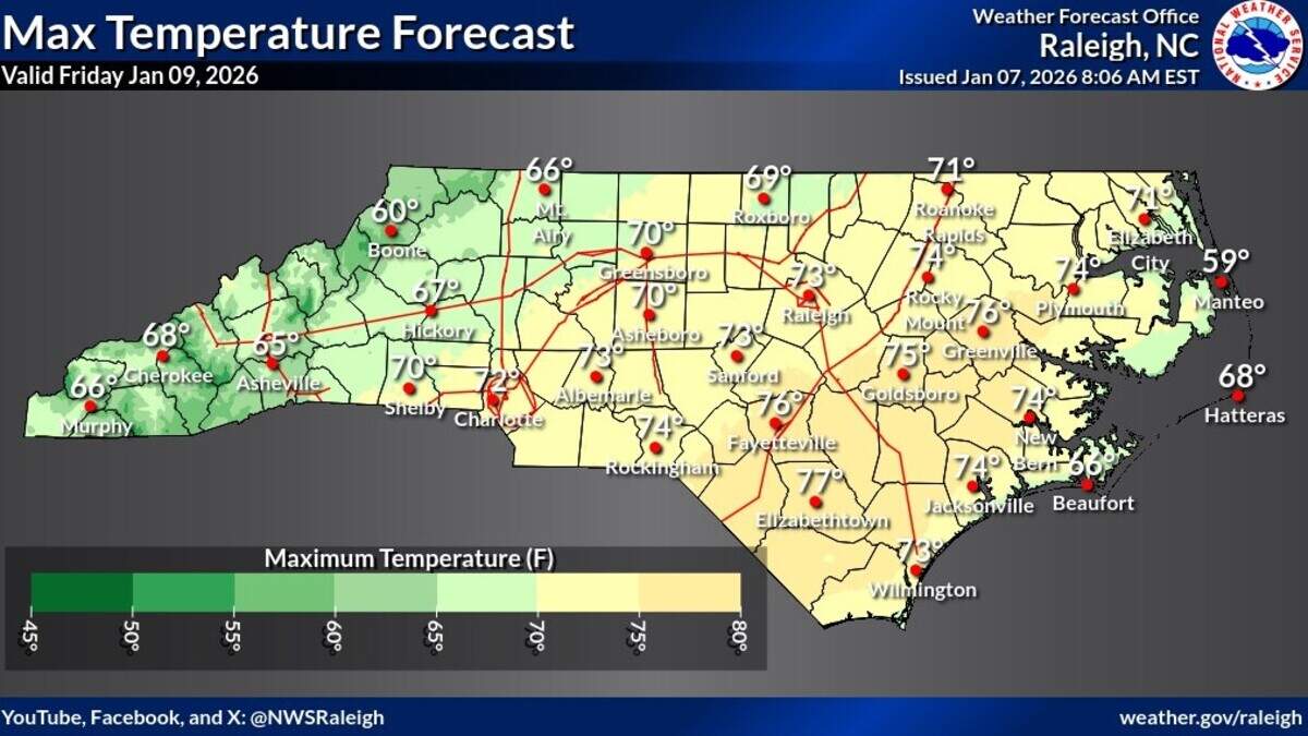 New weather forecast for Raleigh/Durham: record high temps | Raleigh ...