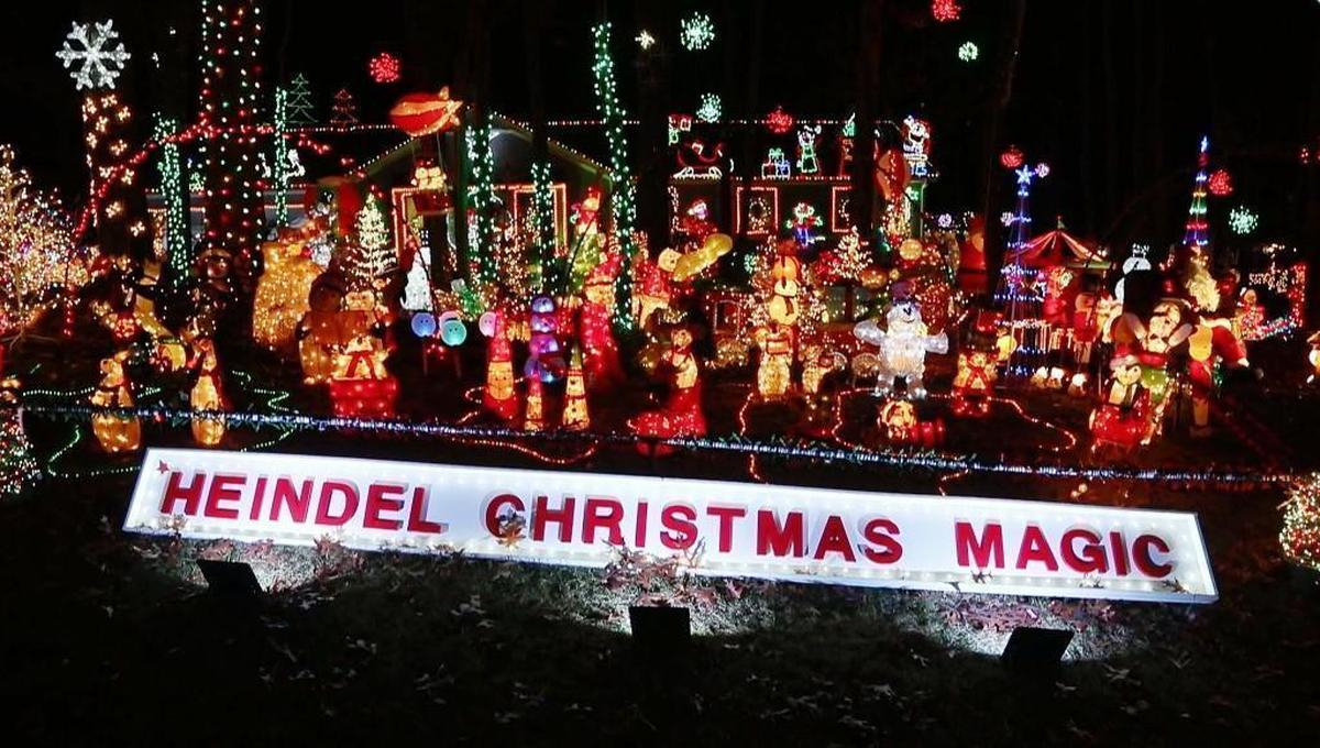 Lights and decorations fill the yard at Heindel Christmas Magic at 8501 Sleepy Creek Drive in North Raleigh.