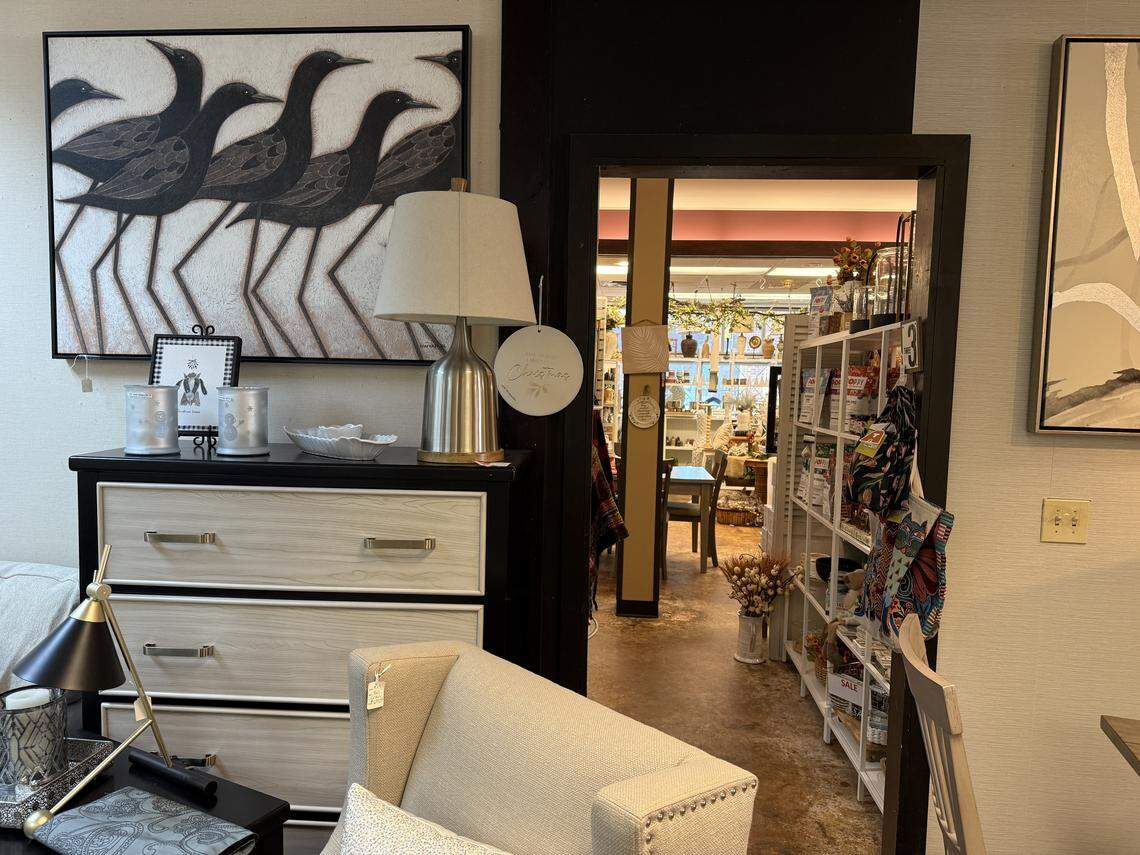 Inside The Perfect Piece in Cary, North Carolina, dozens of vendors rent space and keep areas stocked with home decor and other goods.
