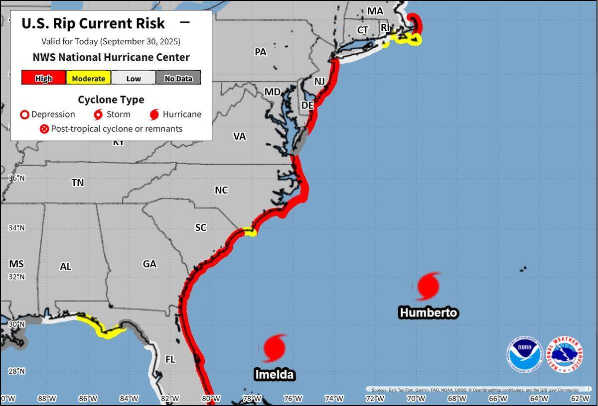 Along with gusty winds and coastal flooding, the National Hurricane Center is warning of an elevated risk of dangerous rip currents at North Carolina beaches.