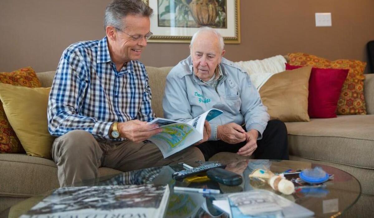 Volunteer Ken Hickson’s visits with Richard Bell give his family members a needed break.