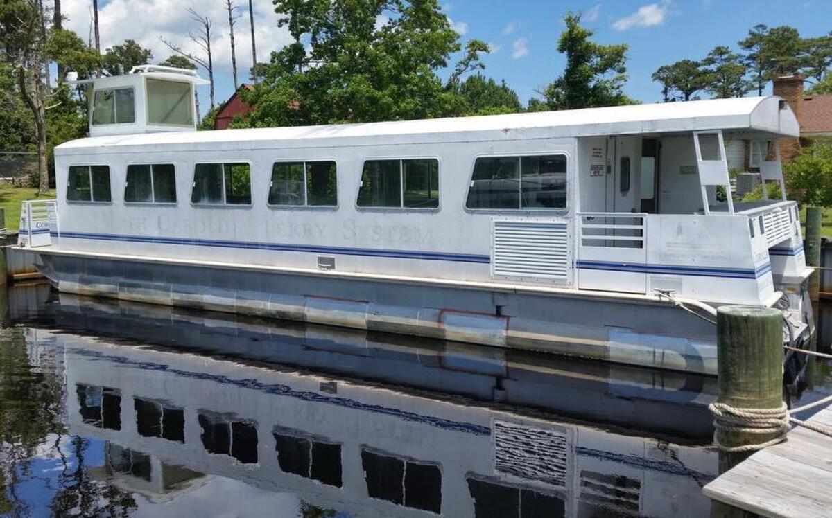 
The Corolla ferry, built in 2004, sits in the NCDOT Ferry Division shipyard in Mann's Harbor, Dare County. The boat has been there for more than 10 years, and ferry officials want it gone by the end of the summer. They may sell the boat for scrap.
