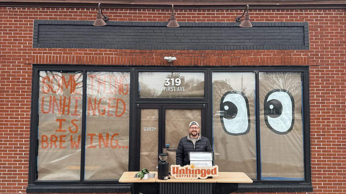 Jonny Mocha and Cody Vaughn, pictured, are opening a brick-and-mortar coffee shop in Knightdale. Unhinged Coffee Co. will move into the former Rewind Retrobar on First Avenue.