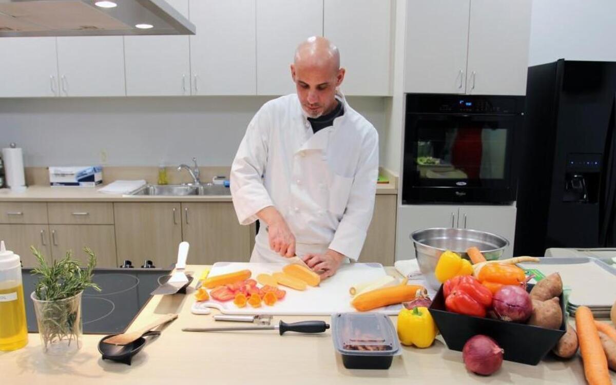 Visitors can take cooking classes in a kitchen at the Food Bank of Central & Eastern North Carolina’s new location on Capital Boulevard.