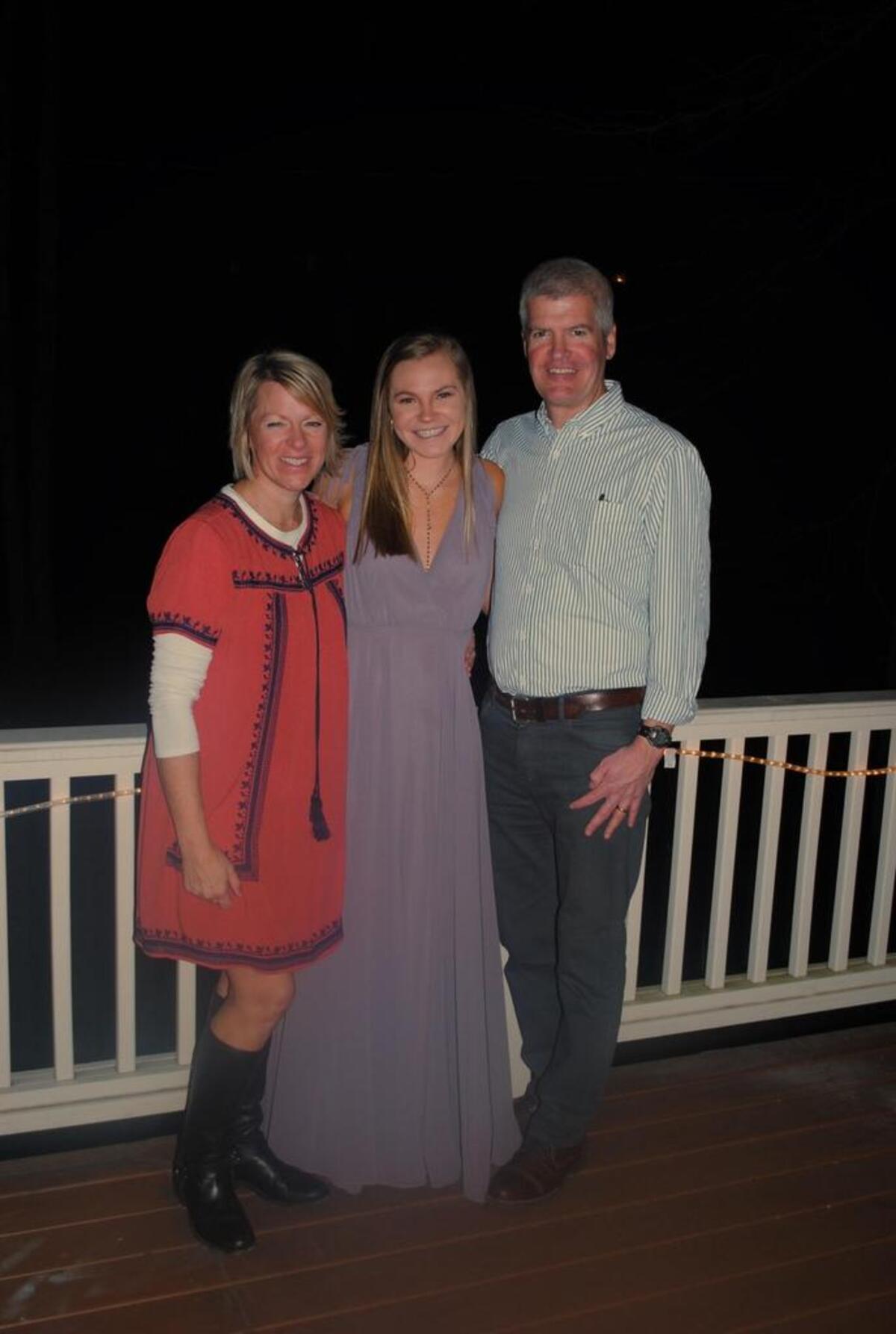 Meredith Brown and her parents, Lisa and Gordon.