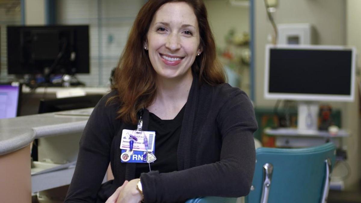 Jennifer Farmer, 34, RN supervisory nurse at WakeMed's children's emergency room, has developed protocols for nurses to help detect child abuse among their patients. She has also spearheaded a program to make a photographic catalog of injuries to child patients used to help prosecute abusers.