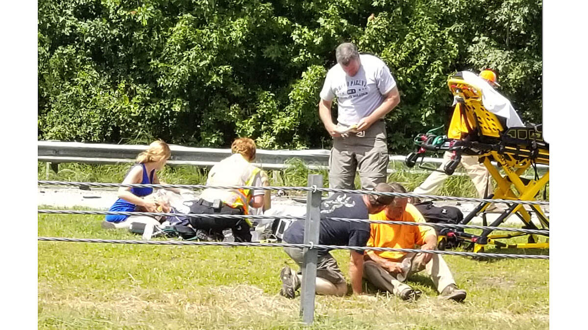 A stretch of Interstate 40 is closed in both directions in Johnston County after a Òfiery crashÓ involving two tractor-trailers and at least two cars Wednesday afternoon. 