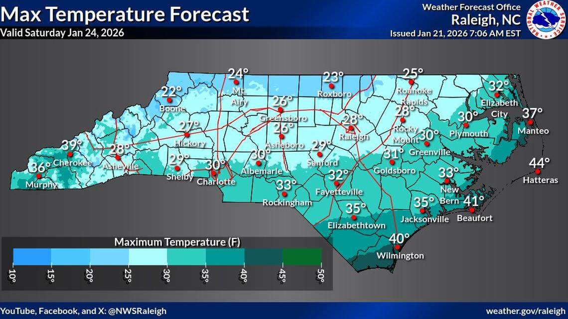 Snow, freezing rain & sleet likely in the Triangle this weekend. New forecast