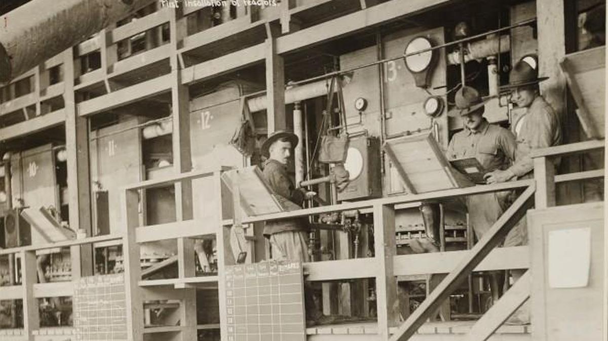 Workers at the Edgewood Arsenal in Maryland, where the U.S. Army made and tested biological and chemical warfare agents for decades.