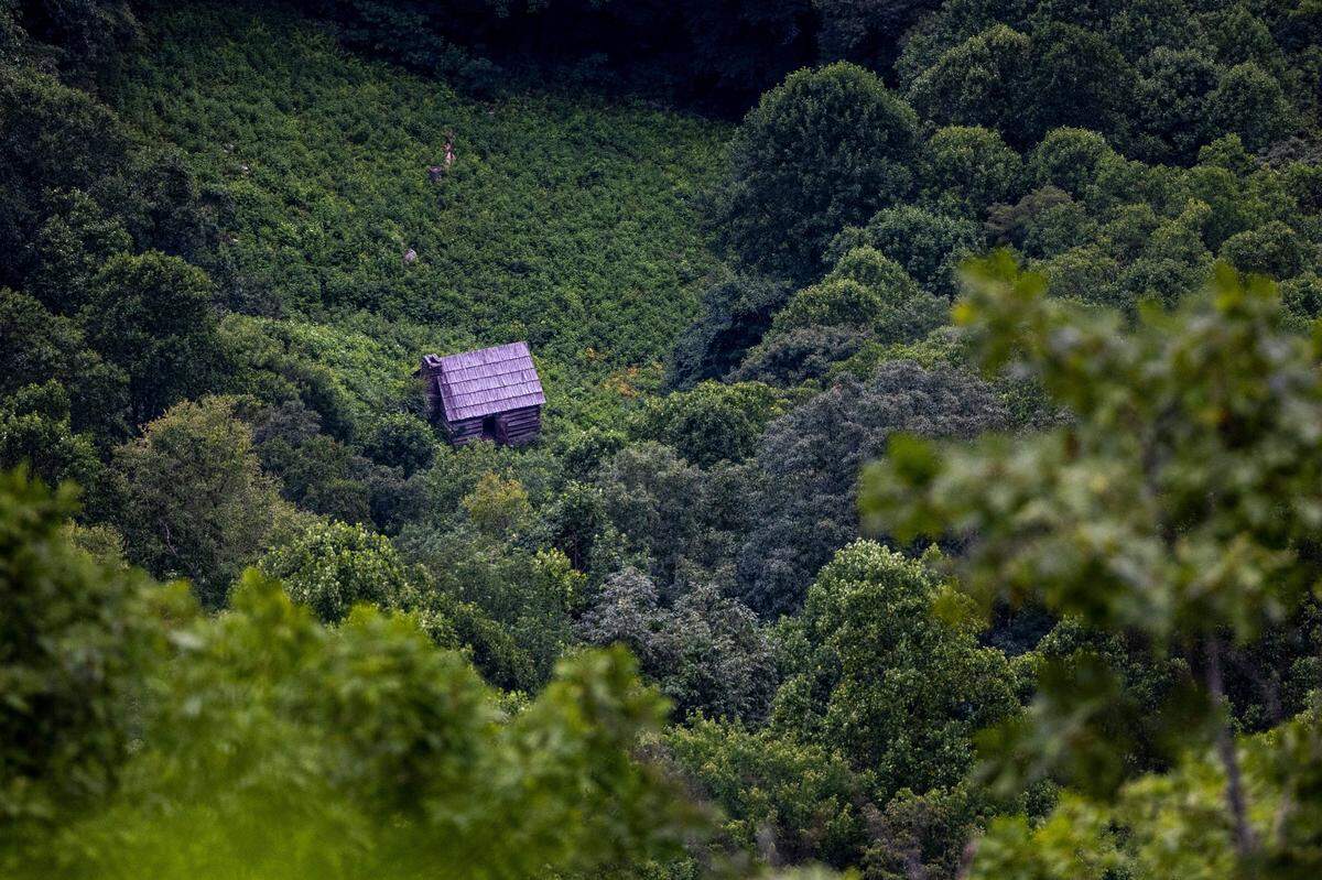 The historic Caudill Cabin is pictured in this 2022 photo. The cabin is 1,500 feet below Wildcat Rocks overlook in Doughton Park on the Blue Ridge Parkway.