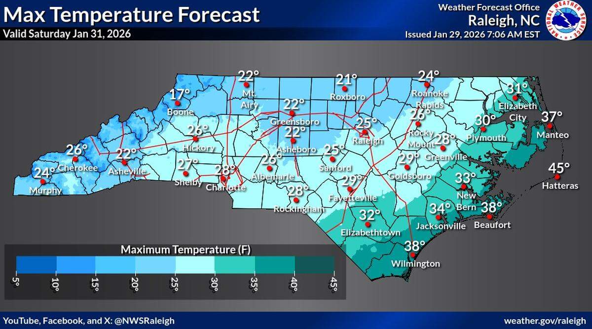 Another weekend of freezing temperatures is expected in the Triangle, along with a snow storm expected to drop 8-10 inches of snow.