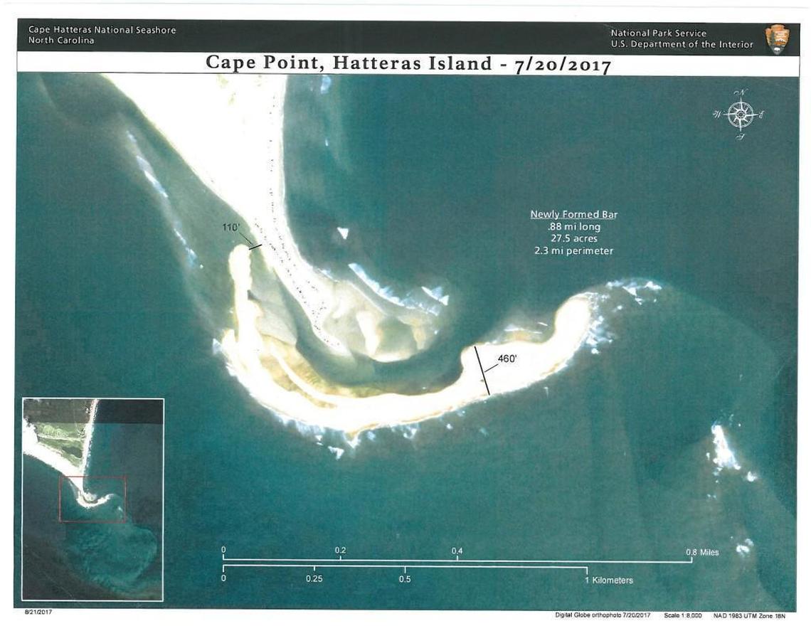 Shelly Island began forming last fall, with the help of currents around Cape Point.