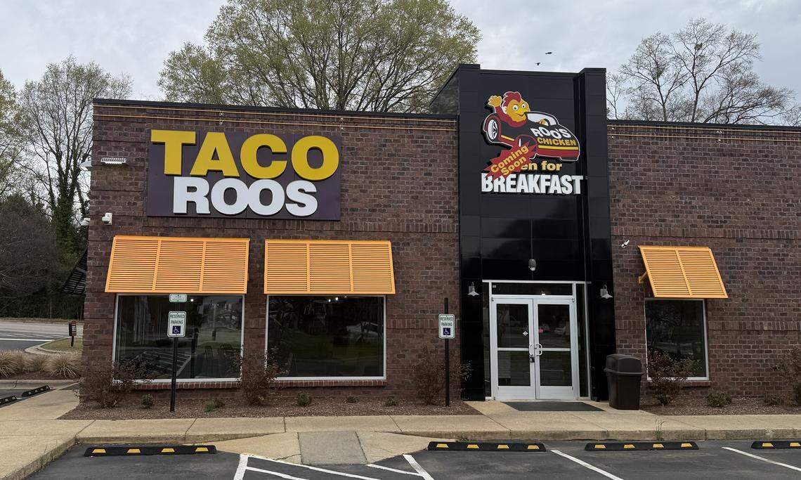 A Taco Roos sign has been installed at the building at 1221 New Bern Ave. in Raleigh.
