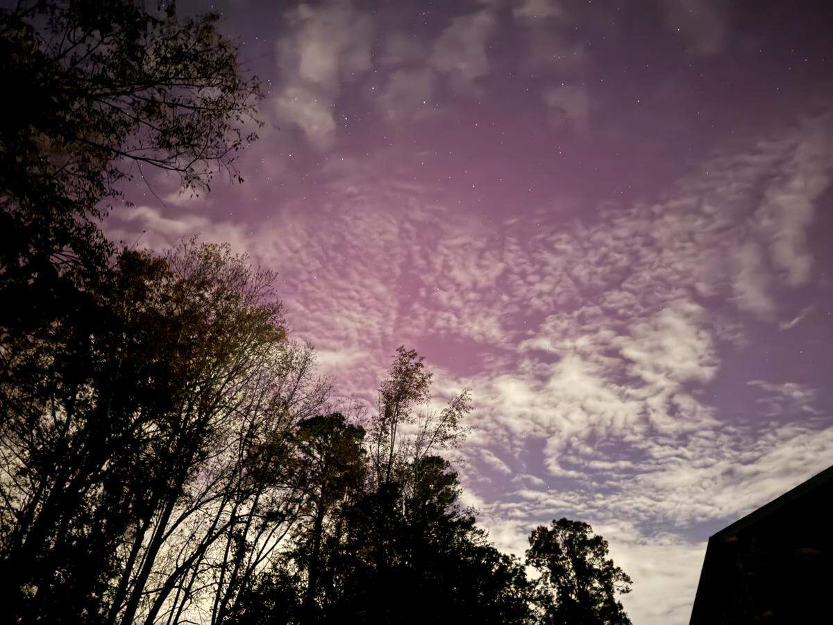 The northern lights were visible as far south as Garner, North Carolina, on Tuesday, Nov. 12, 2025.