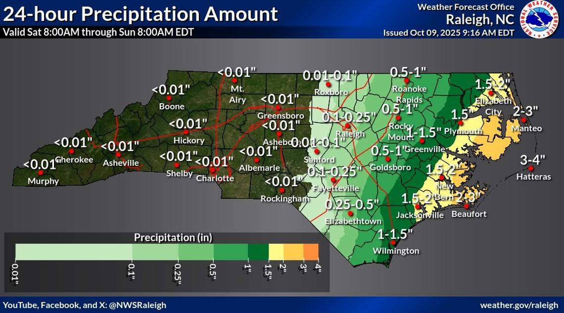 Rain is forecast for Eastern North Carolina this weekend, but the coast has already been seeing impacts from king tides and winds ahead of a developing storm.