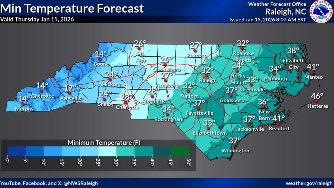 Hard freeze expected in the Triangle before potential snow. Latest forecast