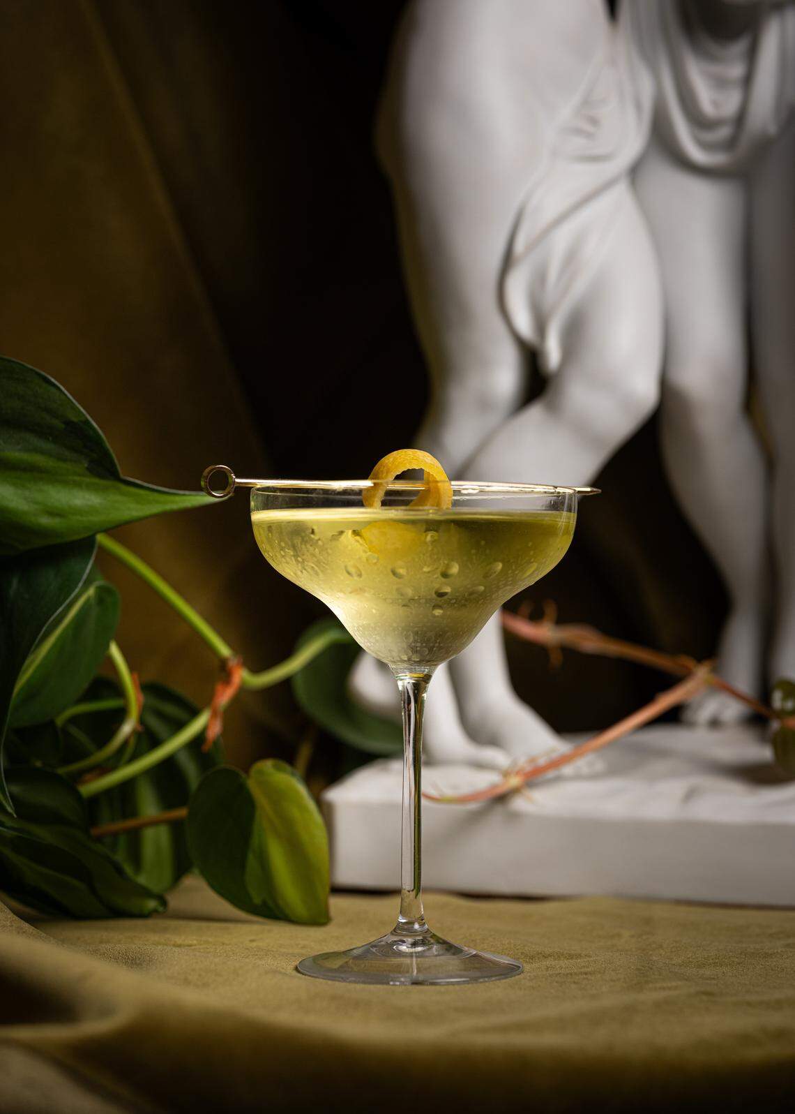 The Golden Thread, a signature drink at Patrick Shanahan’s forthcoming Midtown Raleigh bar, Capulet Cocktail Club.