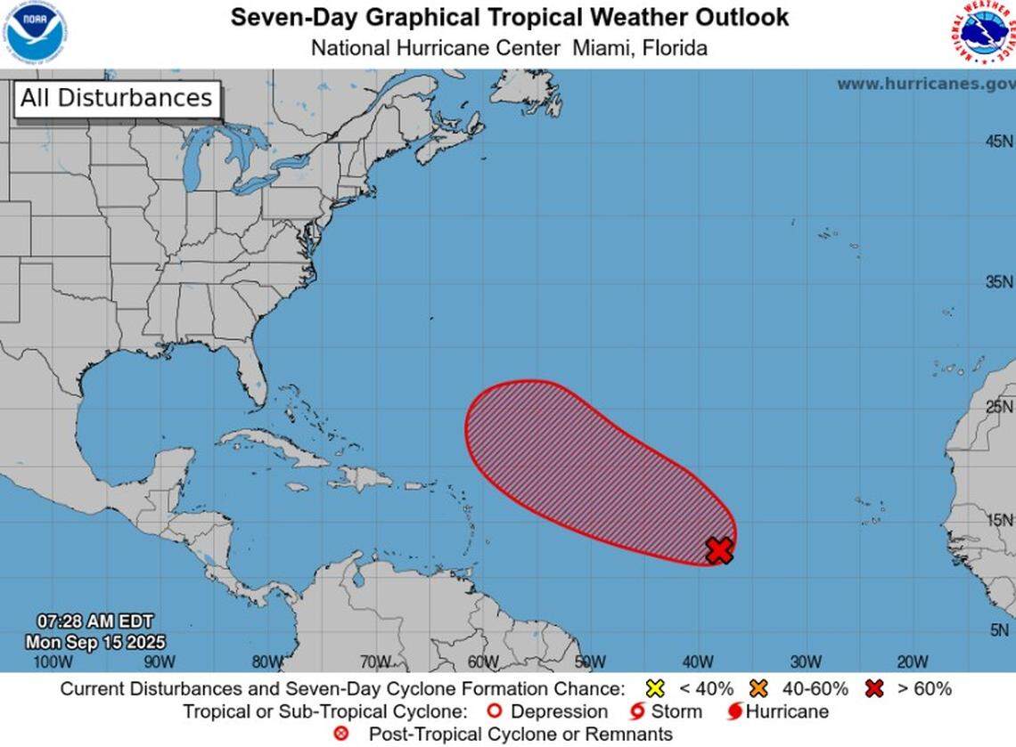 The National Hurricane Center is tracking a wave in the central tropical Atlantic ocean that will likely develop into a cyclone this week.