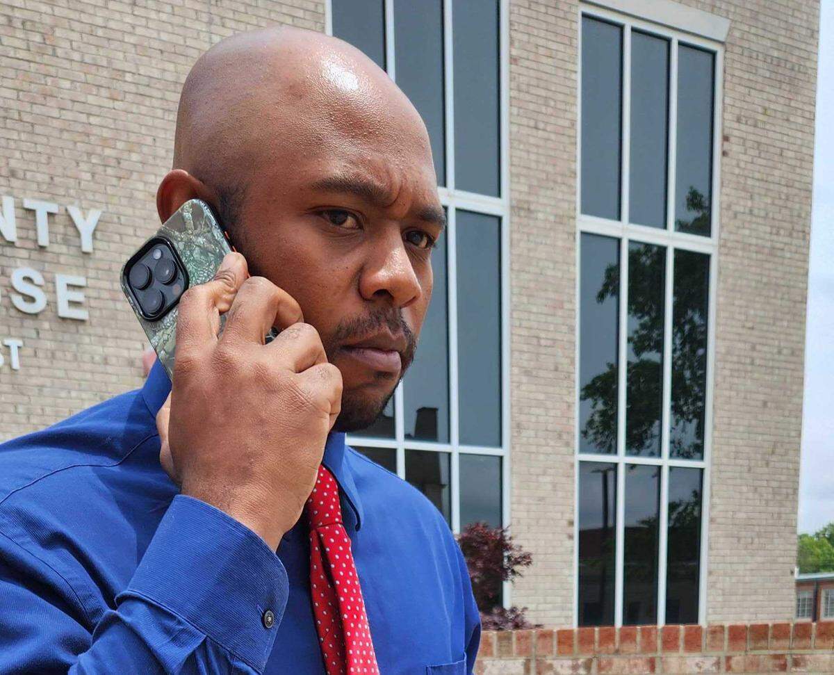 Former State Trooper Erick Bowen leaves the Vance County Courthouse after pleading guilty to two misdemeanors in Vance County on Thursday, May 29, 2025.