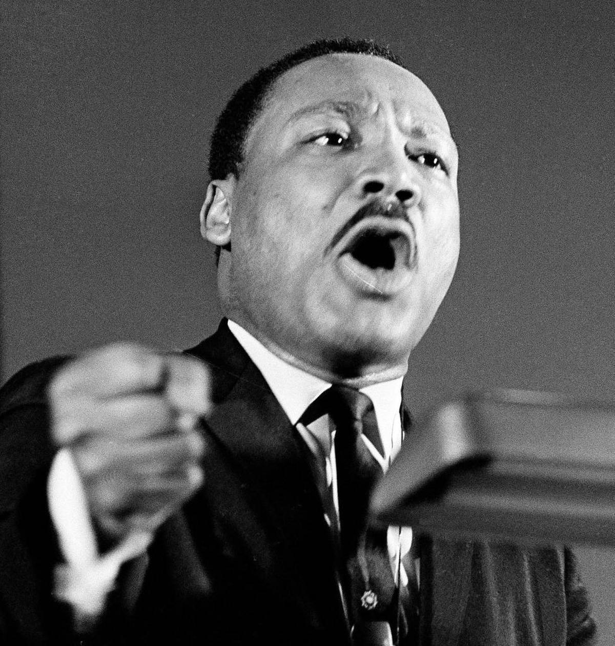 The Rev. Martin Luther King Jr. speaks in Selma, Ala., in February 1968.