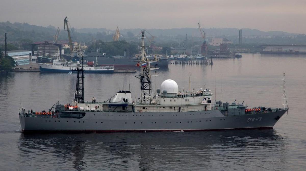A “high-tech” ship called the Victor Leonov, shown in Cuba in 2015, was detected about 100 miles southeast of Wilmington, U.S. military officials told CNN Monday.