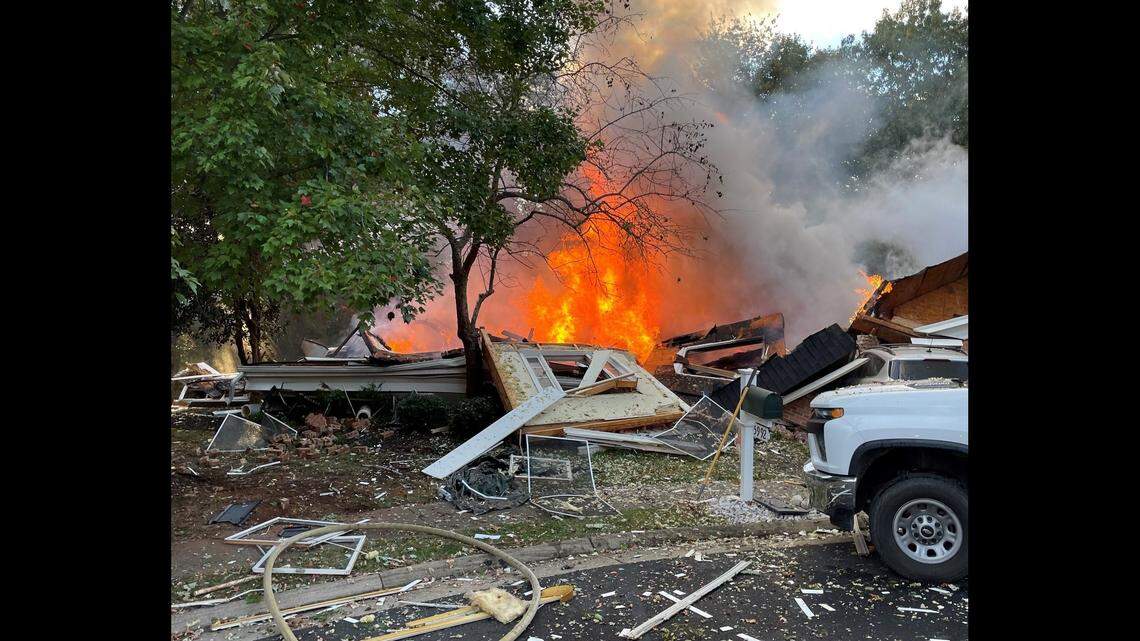 A gas leak led to a home explosion in Virginia, displacing two families, firefighters said. A family pet was rescued from the rubble days later.