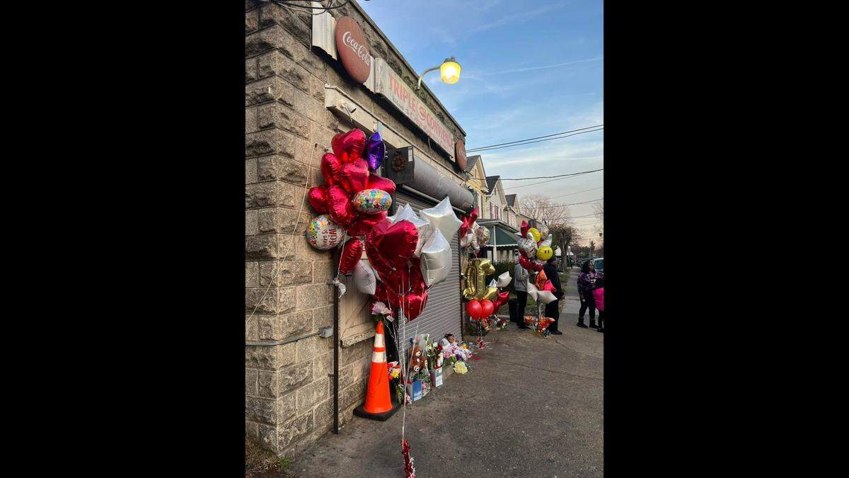 People left balloons and flowers as a tribute to Carter’s life at the Triple C convenience store where he was shot, police said.
