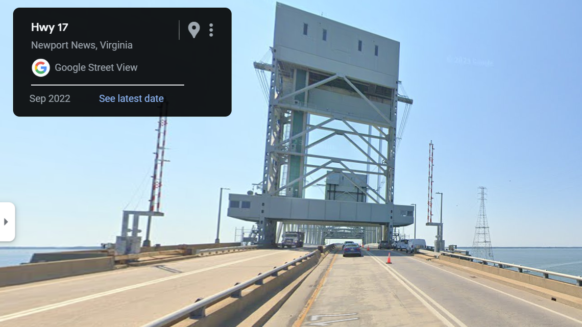 A man approached the draw of the James River bridge and jumped off to avoid arrest, Virginia State Police said. A civilian boat pulled him to safety.