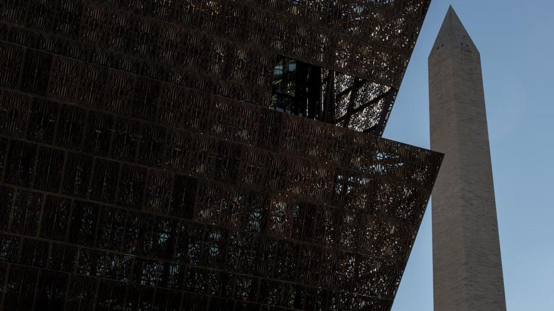 The Smithsonian National Museum of African American History and Culture with the Washington Monument in Washington on Wednesday, Sept. 14, 2016. Late Durham, N.C., attorney Floyd McKissick’s development plan for Soul City, N.C., is part of the new museum’s historical collection.