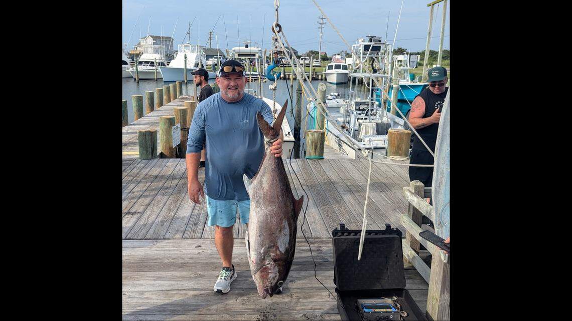 Warren Poirier realized his catch could be a state record after he weighed it at the marina in Hatteras.