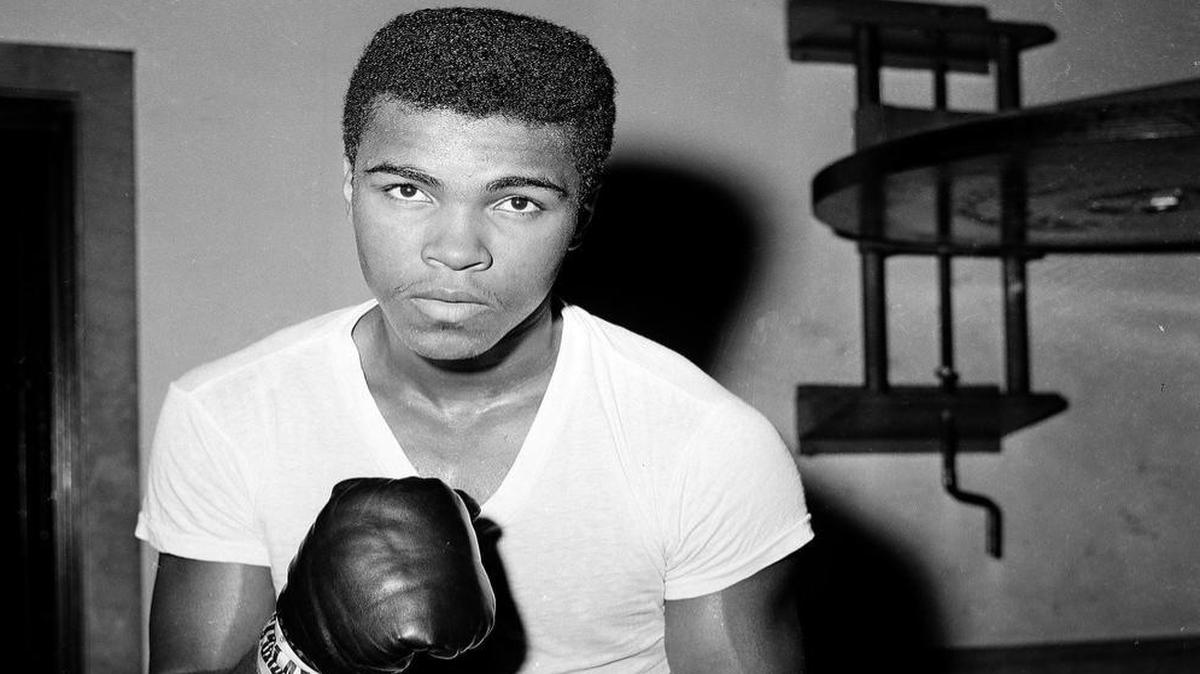 In this Feb. 8, 1962, file photo, young fighter Cassius Clay (Muhammad Ali) is seen at City Parks Gym in New York.