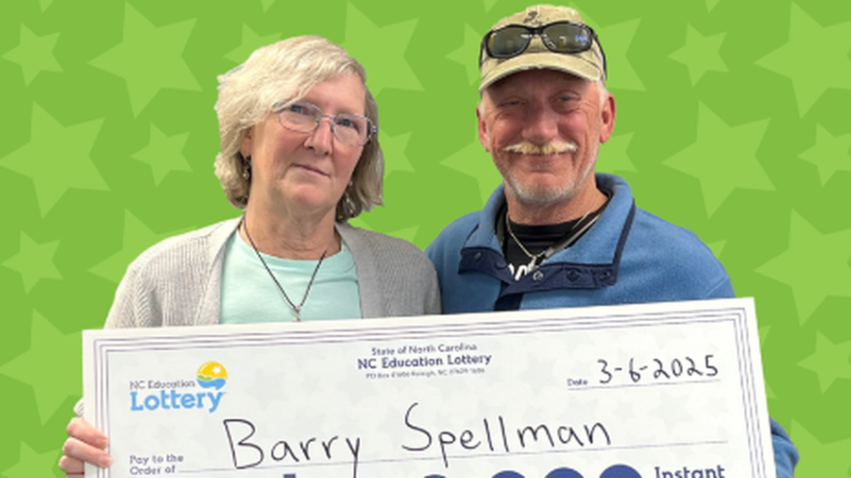 Barry Spellman, pictured with his wife Janet, won a huge lottery prize in North Carolina.