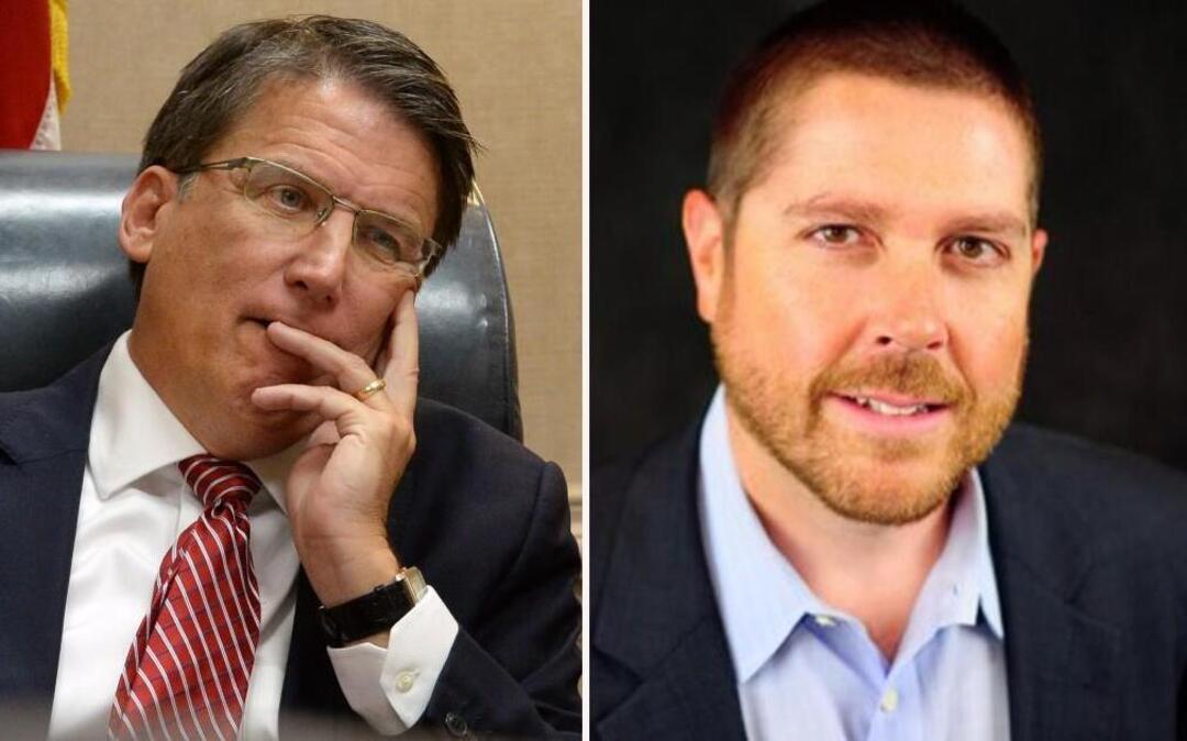 Former NC Gov. Pat McCrory, left, has criticized the city of Raleigh for demoting, and not firing, James Sauls, right, who had been Raleigh’s economic development manager since 2013. Last month, Sauls admitted to using the name “Hot Rod Earl” on Twitter to post derogatory comments.