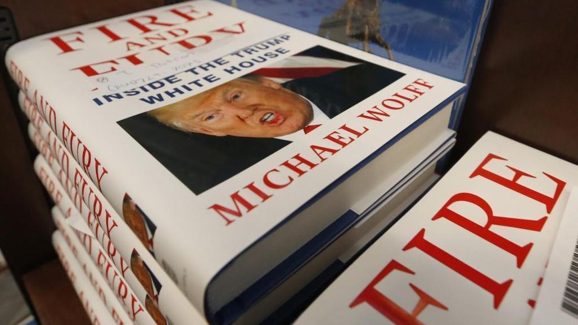 A stack of reserved “Fire and Fury” books by writer Michael Wolff sit on a shelf in a bookstore in Richmond, Va., Friday, Jan. 5, 2018. The new book on President Donald Trump is drawn from what he said was regular access to the West Wing and more than 200 interviews, including some three hours with Trump himself.