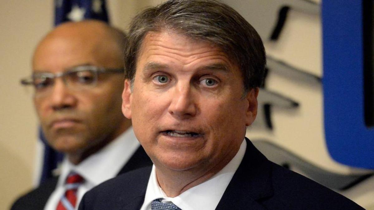 NC Gov. Pat McCrory addresses the media during a news conference at Charlotte-Mecklenburg Police Department headquarters on Thursday, September 22, 2016.