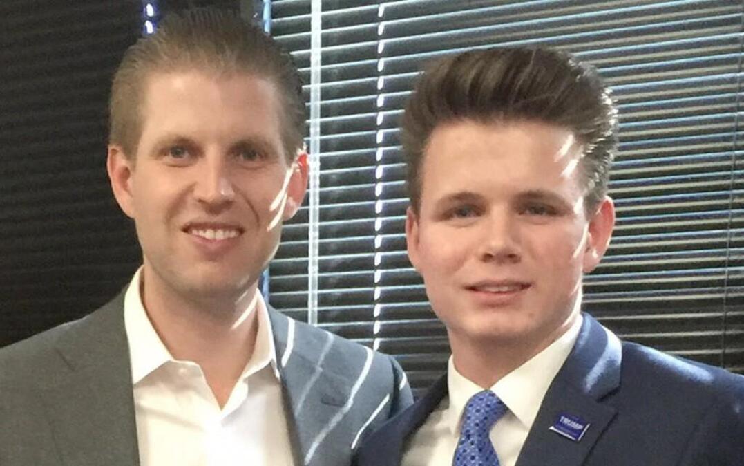 Eric Trump, left, with Ryan Fournier, a sophomore at Campbell University, who founded the national Students for Trump coalition.